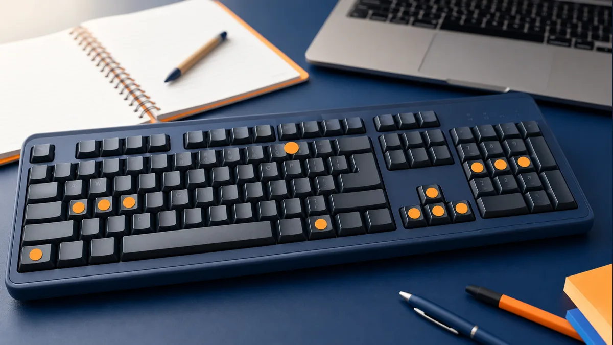 Teclado preparado para revisar atalhos do Windows em concursos