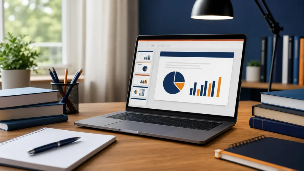 Notebook com apresentação e materiais de estudo para concursos