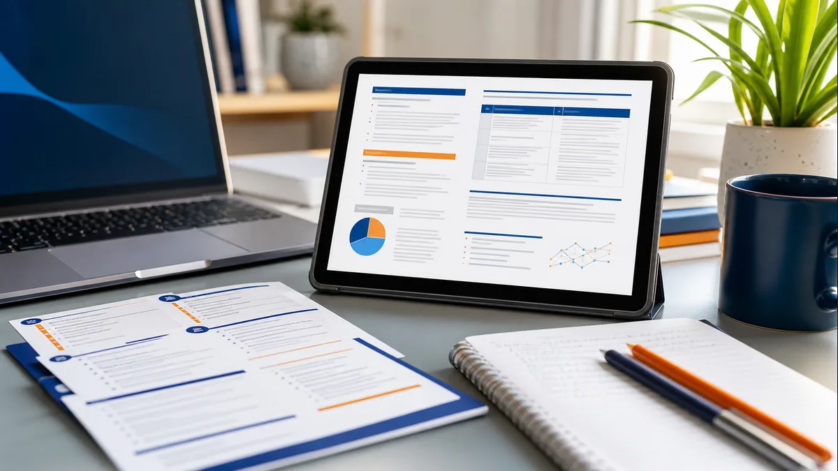 Tablet com resumo digital e materiais de Informática para concursos